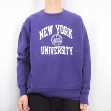 画像2: 2000's Champion REVERSE WEAVE "NEW YORK UNIVERSITY" プリントスウェット L (2)