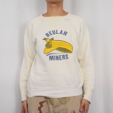 画像2: 50〜60's BEULAH MINERS 染み込みプリント ラグランスウェット (2)