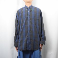 画像2: Ralph Lauren "THE BIG SHIRT" チェック柄 ボタンダウンコットンシャツ L (2)