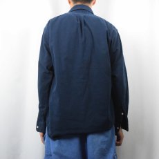 画像3: Ralph Lauren "BLAIRE" ロゴ刺繍 ボタンダウンコットンシャツ NAVY S (3)