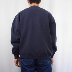 画像3: 80's RUSSELL ATHLETIC USA製 前V "WEST VIRGINIA" フロッキープリントスウェット NAVY XL (3)