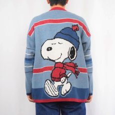 画像4: PEANUTS SNOOPY キャラクター柄  アクリル×ウールスキーニットセーター M (4)