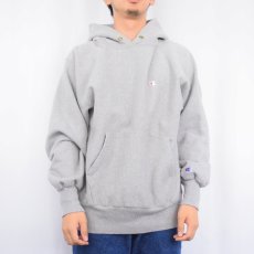 画像2: 90's Champion REVERSE WEAVE 目付きスウェットフーディー L (2)