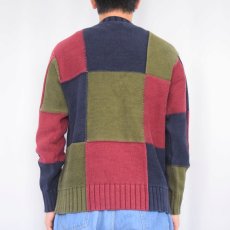 画像3: J.CREW パネル切り替え コットンニットセーター M (3)