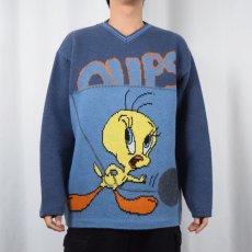 画像2: LOONEY TUNES "TWEETY" キャラクター柄 スキーニットセーター (2)