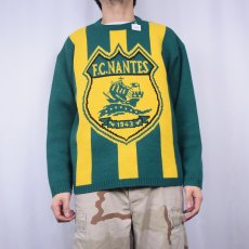 画像2: F.C.NANTES サッカークラブチーム アクリルニットセーター S/M (2)