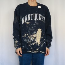 画像2: TULTEX "NANTUCKET" ペンキペイント プリントスウェット NAVY XL (2)