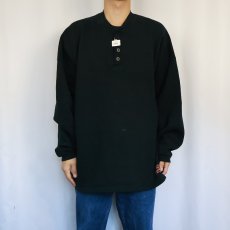 画像2: 90's RUSSELL ATHLETIC USA製 ヘンリーネックスウェット BLACK XL (2)