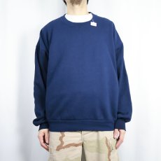 画像2: 90'sJERZEES USA製 無地スウェット NAVY 2X (2)