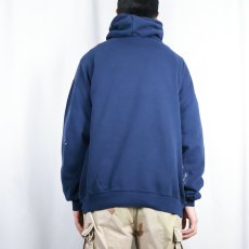 画像3: 90's JERZEES USA製 無地スウェットフーディー NAVY 3X (3)