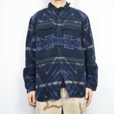 画像2: POLO Ralph Lauren チンスト付き ネイティブ柄 ヘビーネルシャツ XL (2)