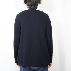 画像3: 80's SAINT JAMES FRANCE製 パッチ付き ウールニットカーディガン NAVY (3)