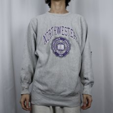 画像2: 90's Champion REVERSE WEAVE USA製 "NORTHWESTERN" プリントスウェット XL (2)