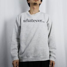 画像2: 2000's TULTEX "whatever..." ロゴ刺繍スウェット L (2)