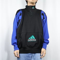 画像3: 90's adidas EQUIPMENT ロゴ刺繍 プルオーバー ジャージジャケット BLACK M (3)