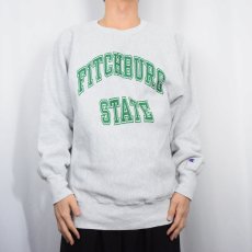 画像2: 90's Champion REVERSE WEAVE USA製 "FITCHBURG STATE" プリントスウェット XL (2)