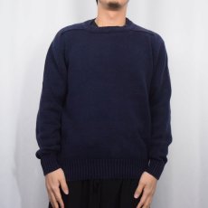 画像2: 80's Eddie Bauer USA製 コットンニットセーター NAVY S (2)