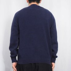 画像3: 80's Eddie Bauer USA製 コットンニットセーター NAVY S (3)