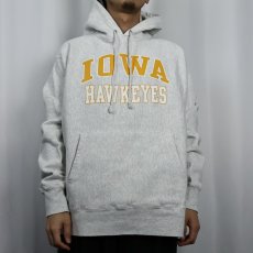 画像2: Champion REVERSE WEAVE "IOWA HAWKEYES" プリントスウェットフーディー L (2)