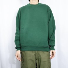 画像2: 90's RUSSEL ATHELETIC USA製 前V 無地スウェット GREEN XL (2)