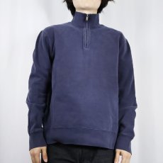 画像2: 90's POLO Ralph Lauren USA製 ポニー無し ハーフジップスウェット NAVY L (2)