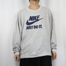 画像2: 80's NIKE USA製 紺タグ "JUST DO IT." ロゴプリントスウェット XXL (2)