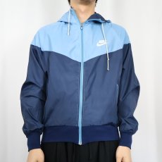 画像2: 80's NIKE 紺タグ 2トーン ナイロンパーカー L (2)