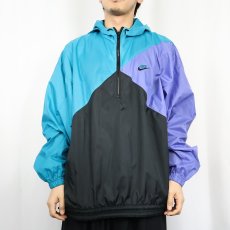 画像3: 90's NIKE 銀タグ ハーフジップ ナイロンパーカー XL (3)