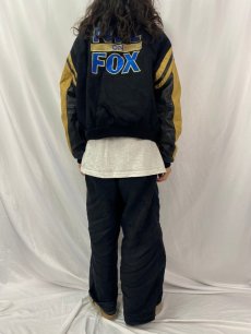 画像4: FOX SPORTS USA製 "NFL ON FOX" 刺繍入り レザー×ウールスタジャン XL (4)