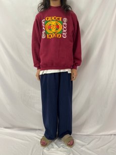 画像2: 90's ブートGUCCI USA製 ロゴプリントスウェット XL (2)