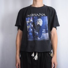 画像2: NIRVANA KURT COBAIN ロックミュージシャンプリントTシャツ BLACK L (2)