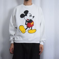 画像2: 90's Disney USA製 MICKEY MOUSE キャラクタープリントスウェット XL (2)