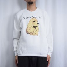 画像2: 90's USA製 "Cocker Spaniel" 犬プリントスウェット XL (2)