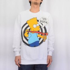 画像2: 90's USA製 THE SIMPSONS "YO, DUDE!" キャラクタープリントスウェット XL (2)