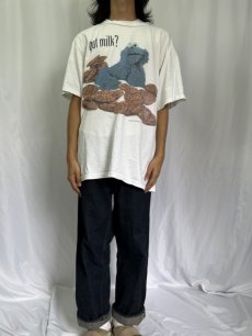 画像2: 90's COOKIE MONSTER "got milk" キャラクタープリント Tシャツ XL (2)