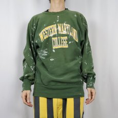 画像2: 90's Champion REVERSE WEAVE USA製 "WEATERN MARYLAND COLLEGE" ペンキペイントスウェット XL (2)