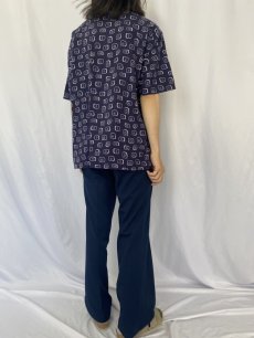 画像4: PERRY ELLIS 総柄オープンカラー コットンレーヨンシャツ XL (4)