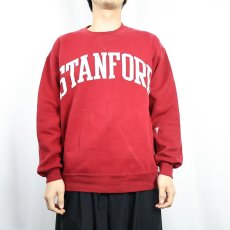 画像2: 90's RUSSELL ATHLETIC USA製 "STANFORD" 前V プリントスウェット XL (2)