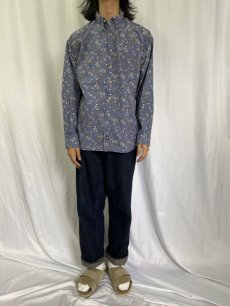 画像2: DOCKERS ラクロス柄 コットンボタンダウンシャツ XL (2)