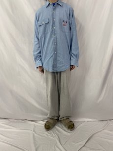 画像2: POLO Ralph Lauren "DUNGAREE WORKSHIRT" ロゴ刺繍シャンブレーシャツ L (2)