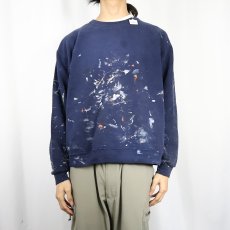 画像2: FRUIT OF THE LOOM ペンキペイント 無地スウェット NAVY XL (2)