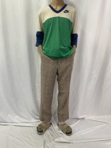 画像2: 90's POLO Ralph Lauren ITALY製 シルク×ウール グレンチェック柄 スラックス W35 (2)