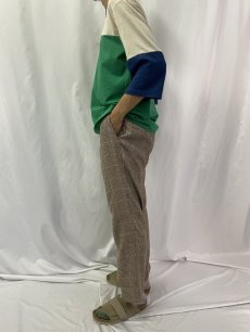 画像3: 90's POLO Ralph Lauren ITALY製 シルク×ウール グレンチェック柄 スラックス W35 (3)