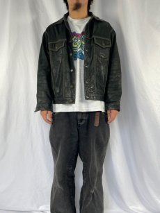 画像2: DENIM JACKET TYPE カラーステッチ レザージャケット (2)