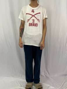 画像2: 80's BRAVO 43 染み込みプリントTシャツ L (2)