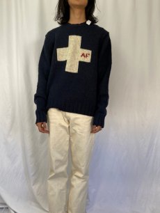 画像2: 90's〜 ABERCROMBIE＆FITCH クロス柄 ニットセーター (2)