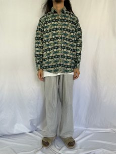 画像2: 80's L.L.Bean USA製 総柄 ライトネルシャツ L (2)