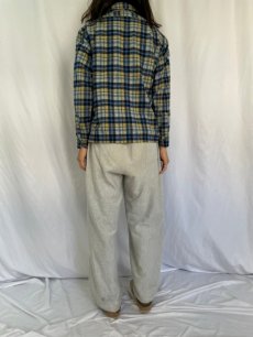 画像4: 70's PENDLETON チェック柄 オープンカラーウールシャツ L (4)