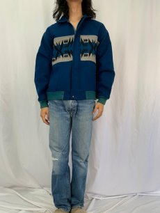 画像2: 80's PENDLETON USA製 ネイティブ柄 ウールジャケット L (2)