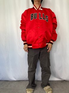 画像2: 90's STARTER USA製 "CHICAGO BULLS" NBAチーム ナイロンスタジャン XXL (2)